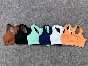 Soutiens-gorge de sport en six couleurs avec dos croisé et bande élastique de soutien