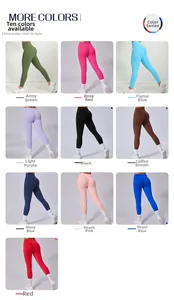 Collage de leggings de yoga taille haute montrant la vue arrière en dix couleurs