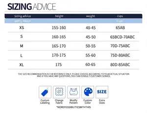Detailed sizing guide for backless flared yoga jumpsuit covering sizes XS to XL
