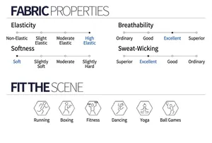 Features high-stretch, breathable, soft, and sweat-wicking fabric for gym and yoga wear