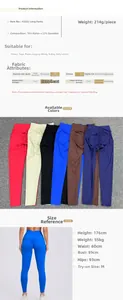 Detaillierte Stoffspezifikationen und Farbauswahl der High-Waist Scrunch Butt Yoga-Hose