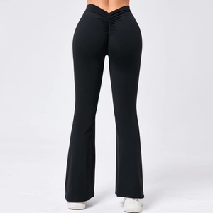 Damen High Waist Schlaghose Yoga Butt Lifting Scrunch V Taille Schnelltrocknend Sport Leggings Mit Ausgestelltem Bein Hose