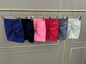 High-waisted yoga shorts in six colors featuring side pockets and scrunch butt detail