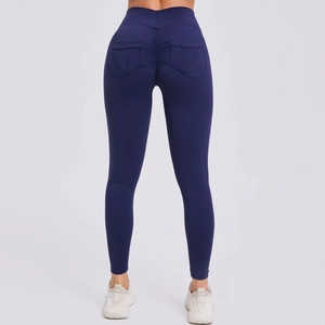 Damen High Waist Yoga Hose Scrunch Butt Lifting Leggings Mit Taschen Schnelltrocknend Atmungsaktiv Workout Laufen Tights Fitness Hose
