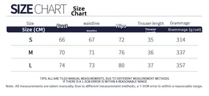 Size chart showing S, M, L measurements in CM for outdoor sports tennis skirt and bra set