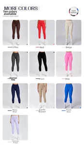 Dettaglio dei leggings da yoga a vita alta disponibili in dieci colori e cuciture sagomate