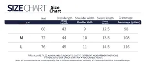 Size chart for women's slim fit yoga t-shirt showing measurements for S, M, and L sizes