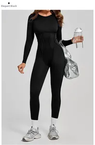 Dettagli del design a schiena scoperta e cuciture del body da yoga nero nobile