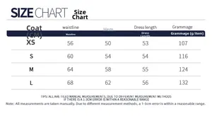 Detailed size chart for yoga top with bust, hem, sleeve length and weight in CM