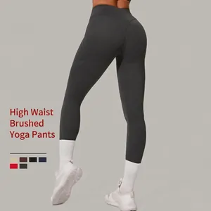 Pantalon de Yoga Taille Haute pour Femmes Levage des Fesses Leggings de Fitness Contrôle du Ventre Pantalon de Sport Gym