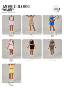 Ensemble de yoga extensible avec haut et short disponible en sept couleurs variées