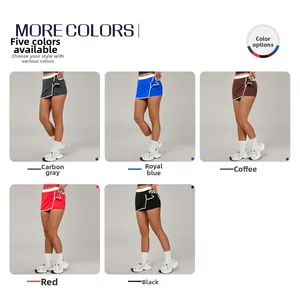 Détails de la jupe-short de sport avec poches cachées et divers choix de couleurs