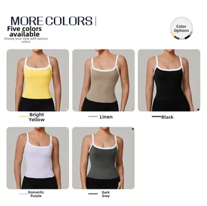 Canotte da yoga multicolore con bordo a contrasto e schiena scoperta per il fitness