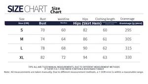 Detailed size chart for sleeveless golf tennis dress showing bust and length measurements