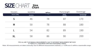 Size chart for high waist yoga leggings showing waist, hip, length, and weight in cm