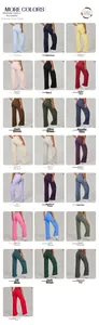 Sélection de vingt-deux couleurs pour pantalons de yoga taille haute à jambes larges