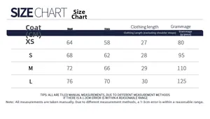 Size chart for yoga sports bra showing chest, hem, and length measurements from XS to L