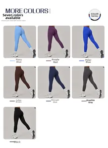 Vue en grille détaillant sept couleurs vives de leggings de yoga à taille haute