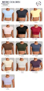 Matrice di maglie da yoga crop top da donna schiena scoperta in 13 colori vivi