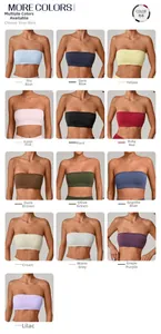 Vista a griglia di 13 colori vivaci di top a fascia senza cuciture ad alta elasticità