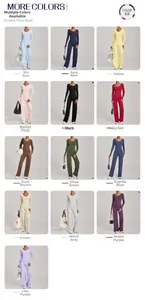 Detaillierte Rasteransicht mit 13 kräftigen Farben des Yoga-Sets mit hoher Taille