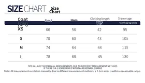 Detailed size guide for women's yoga top featuring chest and length measurements in cm