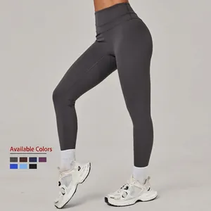 Leggings de yoga taille haute avec contrôle du ventre en gris foncé pour la course