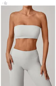 Dettaglio del tessuto grigio pietra calda ad alta elasticità per reggiseno e yoga