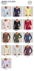 Collage de hauts de sport ajustés à manches longues pour femmes en treize coloris variés