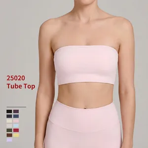 Reggiseno Sportivo a Fascia Senza Cuciture Donna Top Yoga Senza Spalline Nude Feeling Fitness Intimo Sportivo Traspirante