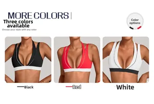 Comparaison détaillée de trois options de couleur avec bordure contrastée et haut de yoga licou