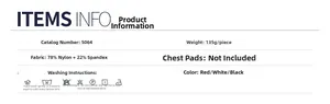 Détails du tissu 78% nylon 22% spandex et guide de lavage pour le soutien-gorge de sport
