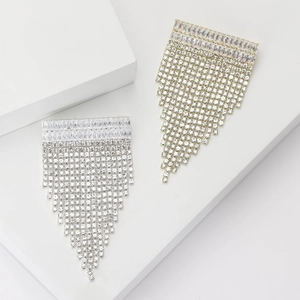 Broche à Gland en Strass en Alliage de Luxe pour Femme Broche Corsage Géométrique Scintillante Bijoux pour Banquet