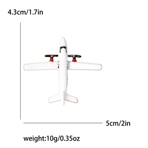 Broche de avión de esmalte blanco de moda con medidas 5cm x 4,3cm y peso de 10g
