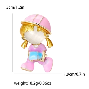 Modische Mädchen-Brosche mit rosa Outfit und Opal-Stein für Damen-Accessoires