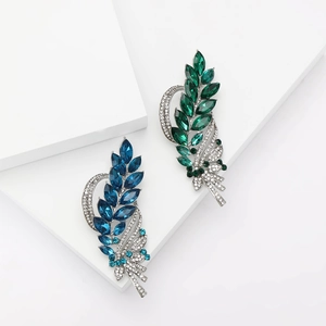 Vintage Legierung Strass Weizenähre Brosche Für Damen Luxus Leichter Eleganter Anzug Abendkleid Botanische Reversnadel Schmuck