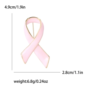Eleganter rosa Emaille-Schleifen-Brosche mit Goldrand, Größe 4,9cm x 2,8cm, leichtes Design