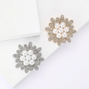 Eleganter Sonnenblumen Broschen Mit Weißen Künstliche Perlen Und Strass Legierung Gold Silber Blumenbrosche Für Damen Hochzeit Büro Schmuck