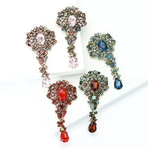 Spilla in Lega Strass Barocca Vintage Con Pendaglio a Goccia di Cristallo per Donna Gioielli per Matrimonio Festa Banchetto