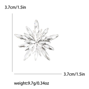 Detail view of the star-shaped crystal brooch with specific size and weight parameters