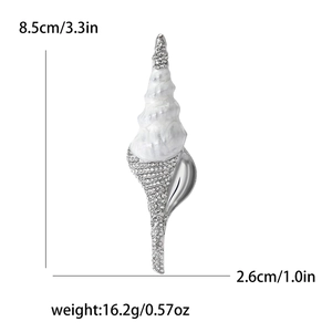 Tableau détaillé montrant la hauteur de 8,5 cm et la largeur de 2,6 cm de la broche