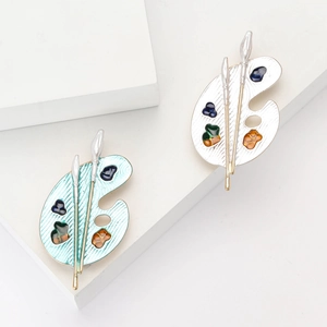 Künstler Palette Pinsel Legierung Emaille Brosche Kreative Maler Schmuck Anstecknadel Für Anzug Mantel Damen Herren Kunst Geschenk