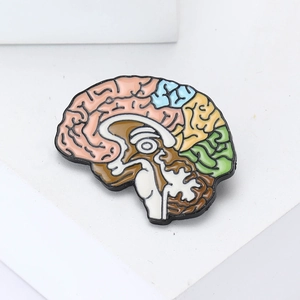 Creative colorful anatomical brain enamel brooch pin for suits and sweaters