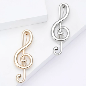 Broche Note de Musique Clef de Sol en Alliage de Mode pour Hommes Femmes Bijoux Artistiques Électroplaqués pour Costume Manteau