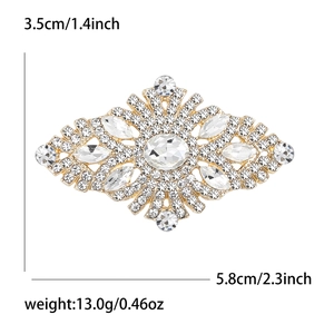 Exquisite rhinestone brooch with vintage geometric crystals and golden alloy finish