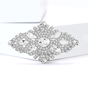 Elegant vintage silver alloy brooch with crystal marquise cluster and central rhinestone