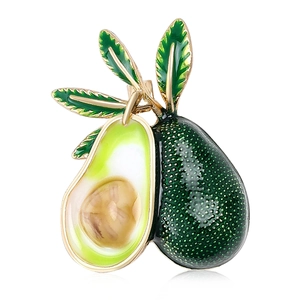 Mignonne Broche Avocat en Émail pour Femmes Broche de Revers en Forme de Fruit en Alliage Bijoux de Mode pour Manteau Chemise Broche de Fruit Simple