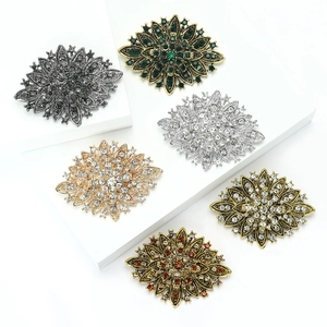 Elegant vintage rhinestone brooches in multiple colors for wedding and daily attire