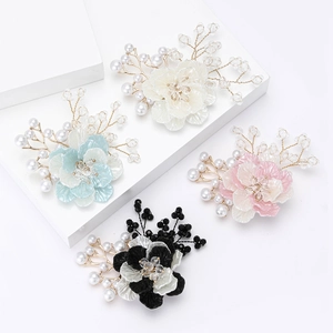 Broche de Flor de Resina Hecho a Mano Para Mujer Elegante Pin de Corsage de Aleación con Perlas Artificiales y Cristales Para Boda Fiesta Accesorios de Moda