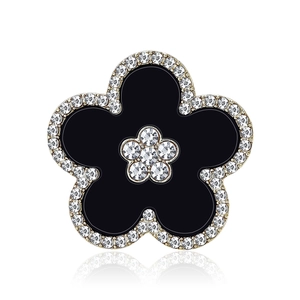 Elegant Alloy Rhinestone Periwinkle Flower Brooch For Women High Grade Fashion Corsage Pin Jewelry Accessory
